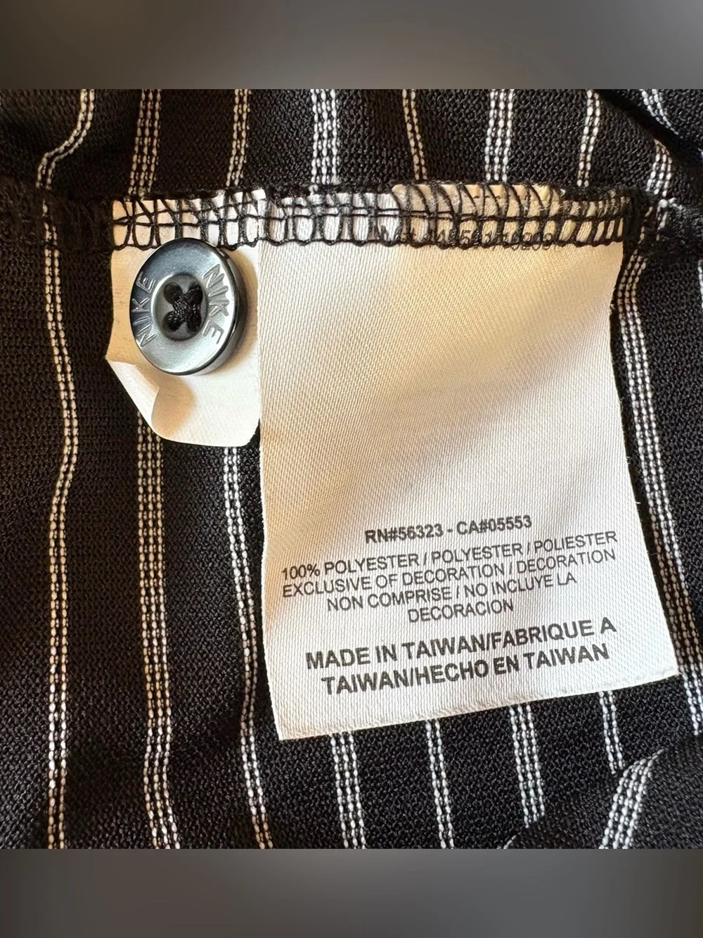 Nike Performance Black Striped Polo Shirt - Men's XL